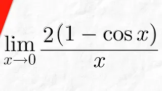 Limit of 2(1-cosx)/x as x approaches 0 | Calculus 1 Exercises