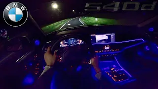 BMW 5 Series G30/540D (POV Night Drive) City Driving, Highway