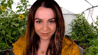 ASMR In a Greenhouse Thunderstorm 🌻⛈ with a Crinkle Coat 🧥 3Dio Ear Cupping 👂& Ear to Ear Whispers💛