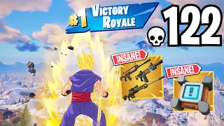 122 Elimination GOHAN Solo vs Squads WINS Full Gameplay (Fortnite Chapter 5 Season 1)!