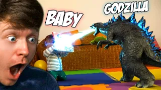 Reacting to GODZILLA vs BABY!? (Fight)