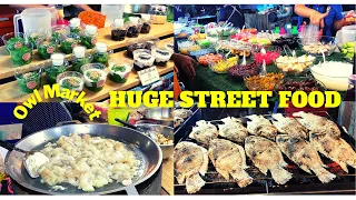 HUGE STREET FOOD AT OWL MARKET (ตลาดนกฮูก) THE BIGGEST MARKET IN NONTHABURI  | AMAZING THAILAND