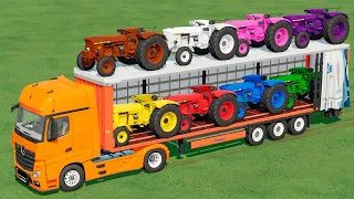 TRANSPORT OF COLORS ! MINI  TRACTORS TRANSPORTING TO LOAD WORK ! Farming Simulator 22