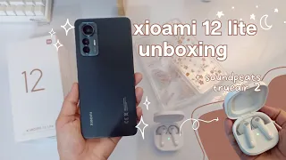 🌸 ASMR unboxing and vlog test xiaomi 12 lite aesthetic  • accessories + soundpeats true air