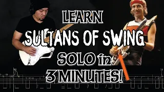 HOW TO PLAY Dire Straits Sultans Of Swing 1st Guitar Solo with Tabs (Direct and Concise)