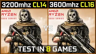 3200mhz CL14 vs 3600mhz CL16 | Ryzen 5000 | Test in 8 Games