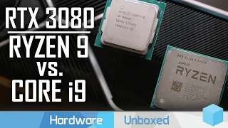 RTX 3080 CPU Benchmark, AMD Ryzen 9 3950X vs. Intel Core i9 10900K