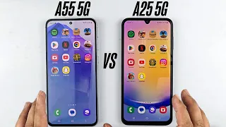 Samsung Galaxy A55 vs Samsung A25 Speed test in 2024