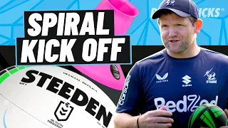 How To Spiral Kick Off | @rugbybricks NRL Rugby League | Peter Breen