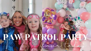 PAW PATROL GIRLS THEME BIRTHDAY PARTY | SKYE AND EVEREST | POLLYANNA'S 4TH BIRTHDAY