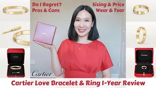 CARTIER LOVE BRACELET & LOVE RING 1-YEAR REVIEW: SIZING, WEAR & TEAR, PROS & CONS, DO I REGRET?