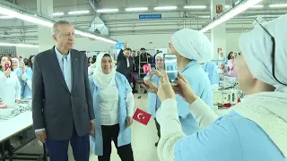 Cumhurbaşkanı Recep Tayyip Erdoğan, tekstil fabrikasını ziyaret etti
