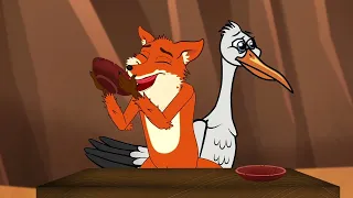 Le Renard et la Cigogne + 9 fables | Dessin Animé en français avec @lesptitszamis