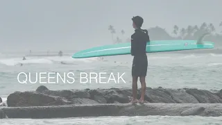 HUNTER JOHNSON -LONGBOARD SURFING IS STORMY CONDITIONS AT WAIKIKI