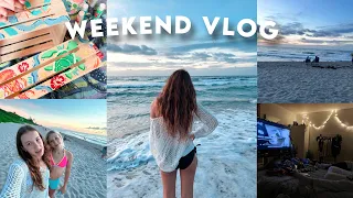 Weekend vlog! Sleepover, girls night, movies, crafts, ￼beach day!
