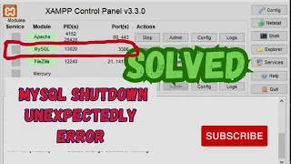 [SOLVED] XAMPP Error: MySQL shutdown unexpectedly | Fix Corrupt Database