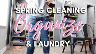 SPRING CLEANING ORGANIZATION & LAUNDRY DAY // CLEANING MOTIVATION // CLEANING MOM