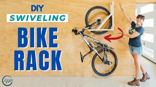 How To Build A Wall Mounted Bike Rack That SWIVELS! | Space Saving DIY