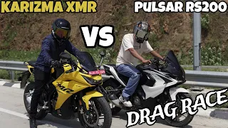 Hero Karizma XMR VS Pulsar RS200||Drag Race🔥|| Acceleration Test🚀