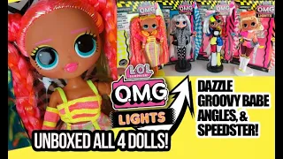 LOL Surprise OMG Lights Dolls Dazzle, Speedster, Angles, & Groovy Babe lol omg lights