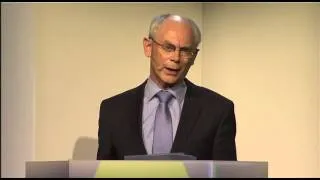 Speech chairman EU Council Herman Van Rompuy during opening academic year and launch new brand