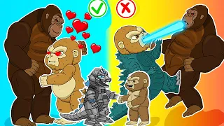 [Compilation 22min] BABY GODZILLA, KONG Rich vs Poor: Mecha GodZilla Feels Sad Because of too strong