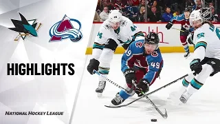 NHL Highlights | Sharks @ Avalanche 1/16/20