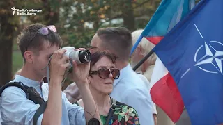 Czechs Protest Outside Russian Embassy On 50th Anniversary Of Invasion