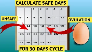 How to Calculate Safe Days, Fertile days,ovulation days a 30 day cycle(safe days to avoid pregnancy)