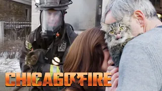 Brave Firefighter Risks His Life to Save a Cat From the Flames 🐱 | Chicago Fire