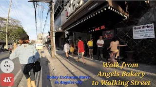 Walk from Angels Bakery to Walking Street. Today Exchange Rates in Angeles city 🇵🇭