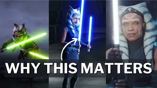 The TRUTH Why Ahsoka's LIGHTSABERS Changed COLORS | Why Its So IMPORTANT!