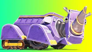 AnimaCars - THE RHINOCEROS DUMP TRUCK ! - cartoons for kids with trucks & animals