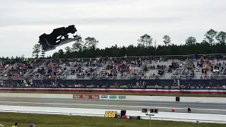 NHRA 50th GatorNationals Tommy Johnson Jr. Funny Car Explosion, Gainseville Raceway 2019