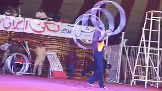 Lucky Irani circus 2019 girl performing ring spinning with body