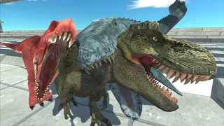 Speckles The Tarbo vs. One-Eye T rex in Jurassic World - Animal Revolt Battle Simulator