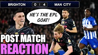 Brighton Man City Reaction | 0-4 | De Bruyne Winning EPL Title makes him PREMIER LEAGUE GOAT! FODEN!