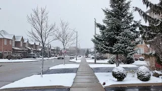 March Snowfall in Toronto Suburbs - 4K🇨🇦  Walking CANADA