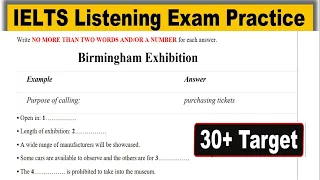 Birmingham Exhibition listening practice test 2023 with answers | IELTS Listening Practice Test