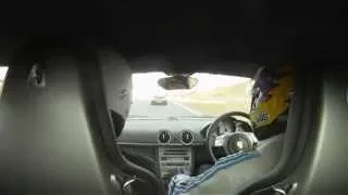 Porsche Cayman S chasing 911 GT3 at Nurburgring Grand Prix