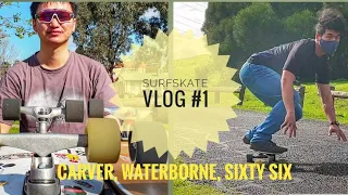 Surfskate vlog #1 // friend tries surfskate ft Carver, Waterborne, Sixty Six