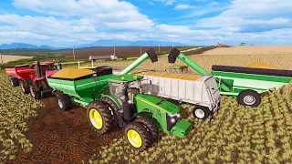 NEW CLAAS COMBINE ADDED TO THE CREW | HARVESTING & TRUCKING GRAIN | FARMING SIMULATOR 2017 EP #48