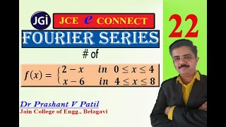 Fourier series on arbitrary interval (0, 8) as discontinuous and even function  || 18mat31 ||