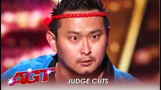 Gonzo: The Crowd Goes WILD Over Japanese Tambourine Dancer! | America's Got Talent 2019