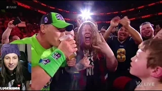 WWE Raw 3/12/18 John Cena drinks beer and challenges The Undertaker