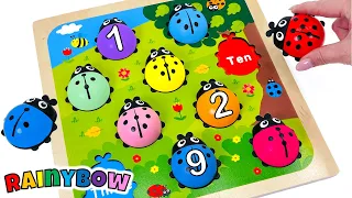 Best Learn Numbers with Ladybug Puzzle | Preschool Toddler Learning Toy Video