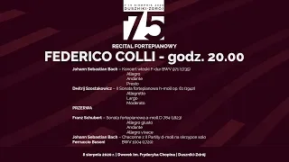 Federico Colli - recital fortepianowy - 75. MIĘDZYNARODOWY FESTIWAL CHOPINOWSKI | Duszniki-Zdrój