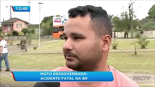 Garupa de moto morre em acidente em Araucária