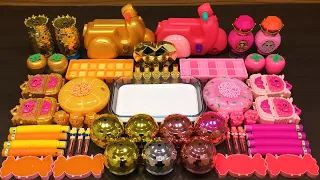 GOLD vs PINK !!! Mixing random into GLOSSY slime!!!Satisfying Cun Slime #300