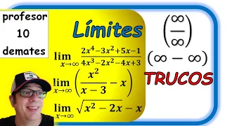 Cálculo de LÍMITES 🔝 cuando x tiende a Infinito 🔥 Indeterminaciones [con raíces ] 1º 2º bachillerato